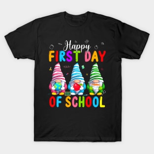 Cute Gnomes Happy First Day Of School Back To School T-Shirt